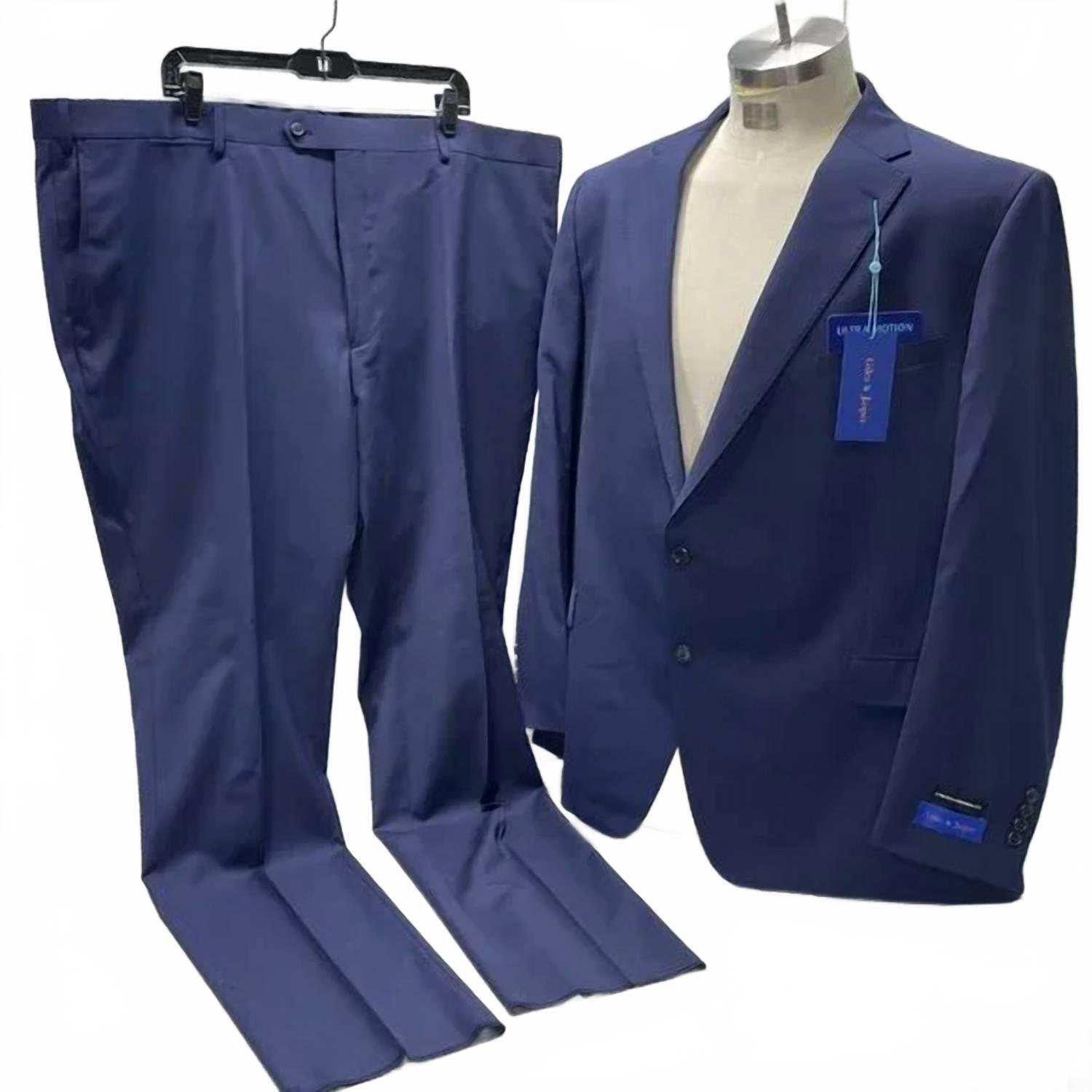 New Giles & Jasper Men's Modern Wool Stretch 2 Piece Suit Set In Navy